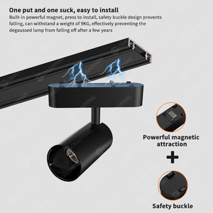 Nhà Hàng Vô Bước Thông Minh Mờ Từ Tuyến Tính Ánh Sáng Mặt Dây Chuyền Trần Phụ Kiện Mỏng Nam Châm Ánh Sáng Đường Sắt Mini LED Theo Dõi Đèn - Product Image 5