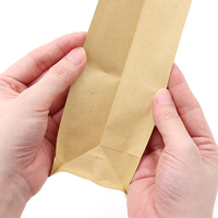 Sacs d'emballage de café personnalisés à fond plat 30g 50g 100g 250g 1kg pochette debout en papier kraft avec valve pour emballage de café thé