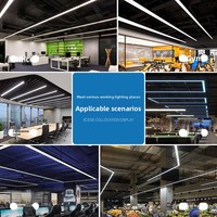 Luminaire linéaire LED suspendu moderne pour bureau, 20W, 1500mm, 1800mm, pour plafond suspendu.