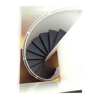 Escalier d'intérieur en colimaçon de luxe Design moderne en bois de chêne américain avec escalier incurvé en verre circulaire en acier inoxydable