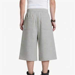 Hot Selling Wholesale Extended Longline Length Baggy <b>Shorts</b> Summer <b>3</b>/<b>4</b> French Terry Long Sweat <b>Shorts</b> - Product Image 2