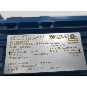 Nuevo Motor de Engranajes Helicoidales EURODRIVE R77 DRN80M4 0.75KW IE3 Original, Motorreductor Industrial Trifásico - Product Image 3