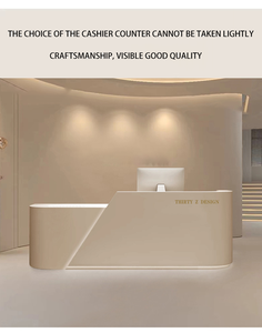 Салон красоты передний кассовый аппарат в стиле кремового танца для тренировок изогнутые небольшие кассы на стойке регистрации для бизнеса - Product Image 6