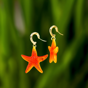 Boucles d'oreilles pendantes étoile de mer en acier inoxydable 316L plaqué or PVD, bijoux de mode durables et résistants - Product Image 3