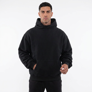 Sweat à capuche surdimensionné pour homme en coton lourd de qualité supérieure, style streetwear, personnalisable avec impression en relief - Product Image 1