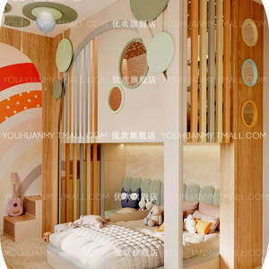 Cama litera infantil <span class=keywords><strong>de</strong></span> <span class=keywords><strong>madera</strong></span> maciza con diseño <span class=keywords><strong>de</strong></span> cabaña forestal, gran cama temática <span class=keywords><strong>de</strong></span> árbol para habitación familiar, <span class=keywords><strong>de</strong></span> doble nivel para varios niños - Product Image 5