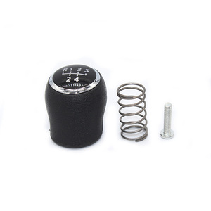 Poignée de levier de vitesses manuelle Volkswagen T5 en cuir noir, design ergonomique, accessoire intérieur de voiture - Product Image 2