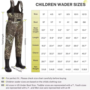 Cuissardes en néoprène pour <span class=keywords><strong>enfants</strong></span> avec bottes en caoutchouc cuissardes de pêche isolées camouflage imperméables et respirantes pour tout-petits <span class=keywords><strong>enfants</strong></span> garçons - Product Image 4