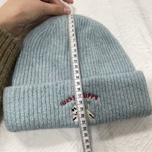 Gorro de punto con diseño de cachorro para mujer, cálido, resistente al viento, plegable, para invierno, 54-56cm, blanco, beige, caqui, azul, burdeos - Product Image 3