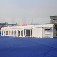 Tente de Mariage et de Foire Commerciale Gonflable Noire 15x40m avec Arche - Maison de Campagne