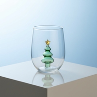 Verre à boire créatif moderne en forme d'œuf, motif arbre de Noël ajouré vert, réutilisable, compatible lave-vaisselle, à paroi simple, pour décoration de Noël à la maison