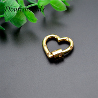 Nouveau Design plaqué or Rhodium CZ Pave coeur forme étoile motif bijoux vis fermoir pour femme homme collier bricolage