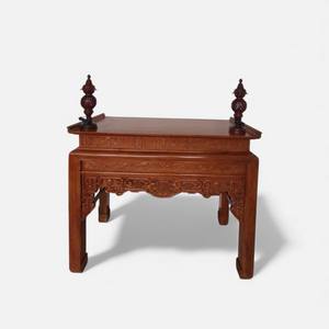 Table d'autel traditionnelle vietnamienne en bois Huong Wood One Level Altar Kim Tien pour le sanctuaire domestique - Product Image 2