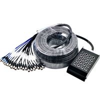 Cable de audio multipolar Xput Studio Snake de 16, 20, 24, 32 canales, cable XLR de 50 m con revestimiento de PVC y conectores XLR estándar para escenario