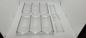 Organizer per bottiglie d'acqua per armadietto, 2 confezioni portabicchieri impilabili in <span class=keywords><strong>plastica</strong></span> <span class=keywords><strong>portabottiglie</strong></span> per l'organizzazione della dispensa del frigorifero della cucina - Product Image 6