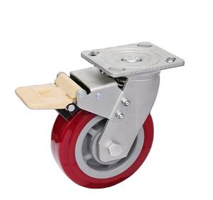 Roda Giratória de Médio Porte para Serviço Pesado, 4 Polegadas (100mm), com Placa Superior e Freio – Fornecimento Direto do Fabricante - Product Image 1