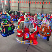 Voiture à bascule Ultraman pour enfants avec lumières LED et batterie, équipement de divertissement interactif pour centre commercial