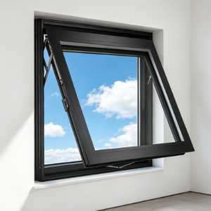 Fenêtres en aluminium à cadre fin, vitrage biseauté, à ouverture verticale, façade moderne, finition <span class=keywords><strong>anthracite</strong></span> thermolaquée - Product Image 5