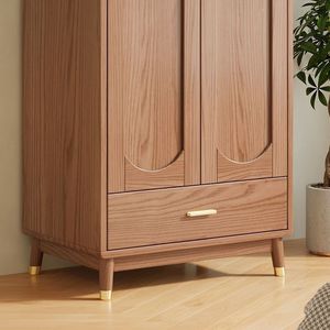 Muebles Rushan, Armario de Madera Maciza de Fresno, Estilo Nórdico, Armario de Almacenamiento para Dormitorio de Doble Puerta, Color Madera Natural, Puerta con Bisagras - Product Image 3