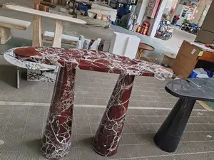 Customized Natural Green Marble Console Tables Home Decoration Modern Design