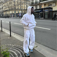 Ensemble personnalisé de sweat à capuche et pantalon de survêtement en éponge française 500gsm Fabricant de survêtements baggy en coton unisexe
