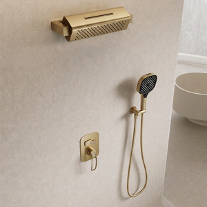 Robinet mitigeur de douche encastré 2 voies en laiton brossé doré WaterMark pour l'Australie - Product Image 4
