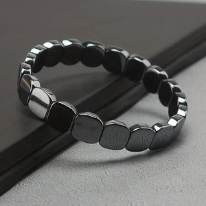 <b>Healing</b> <b>Bracelet</b> <b>Healing</b> Black Gallstone <b>Bracelet</b> Hematite <b>Bracelet</b> Elastic For Workplace Everyday Life Gift For Men - Product Image 1