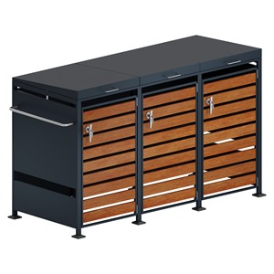 Galvanized Steel 240L Outdoor Wheelie <strong>Bin</strong> <strong>Cover</strong> with 3 Door Options Water Resistant Trash Can Storage &amp; Planter - Product Image 4