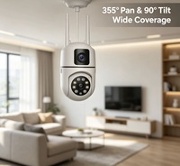 Caméra de sécurité à double objectif PIX-LINK, conception à double vue, détection de mouvement intelligente, audio bidirectionnel