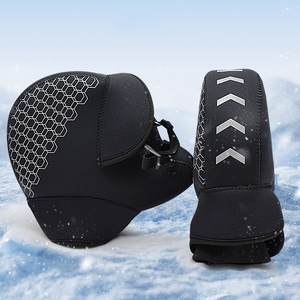 Logotipo personalizado <span class=keywords><strong>neopreno</strong></span> invierno mano cálida motocicleta manillar cubierta Muff Mitt guante Manopla con tira reflectante para exteriores - Product Image 1