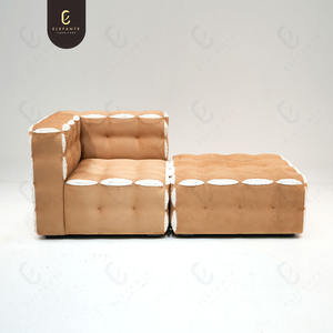 مجموعة فاخرة حديثة إيطالية بتصميم مخصص أريكة مخملية نمطية ناعمة مقطعية - Product Image 3