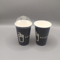 Gobelets jetables à paroi simple pour boissons froides, café, thé, eau, en papier avec couvercle, impression de logo personnalisée, 12 oz, 16 oz, 22 oz, 30 oz