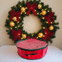 Bolsa de Almacenamiento para Coronas Navideñas, Organizador Transparente de PE con Cierre y Asa, a Prueba de Polvo para Decoración Navideña, Se Aceptan Personalizaciones