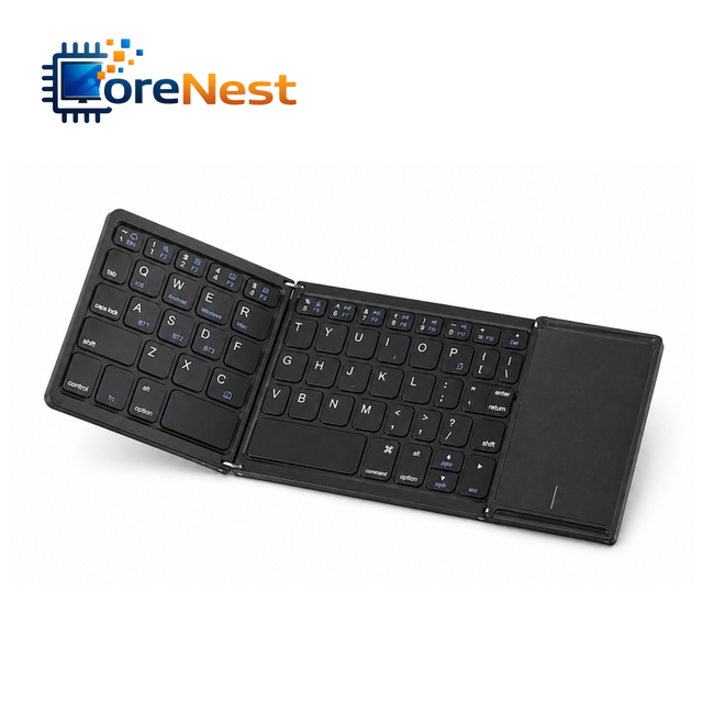 CoreNest Foldable Keyboard with Touchpad Rechargeable Portable Travel Keyboard Pocket Folding Keyboard