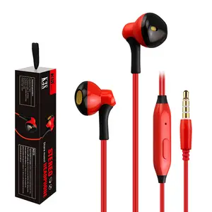 In Ear Mini Gaming Sport Wired 3.5mm Plug Headphone K11 Cell Phone Earphones Braided Earphone Wire Suppliers For Samsung