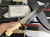 RAM BOM Anpassbares Bowie-Messer mit Edelstahlklinge, Elfenbeingriff, Industrielle Scheide, DIY OEM/ODM Unterstützung