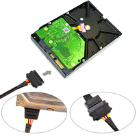 Cable de extensión de alimentación macho a hembra SATA15Pin trenzado de nailon de 0,3 m 18AWG Serial SATA Disco duro PC Cables convertidores de potencia
