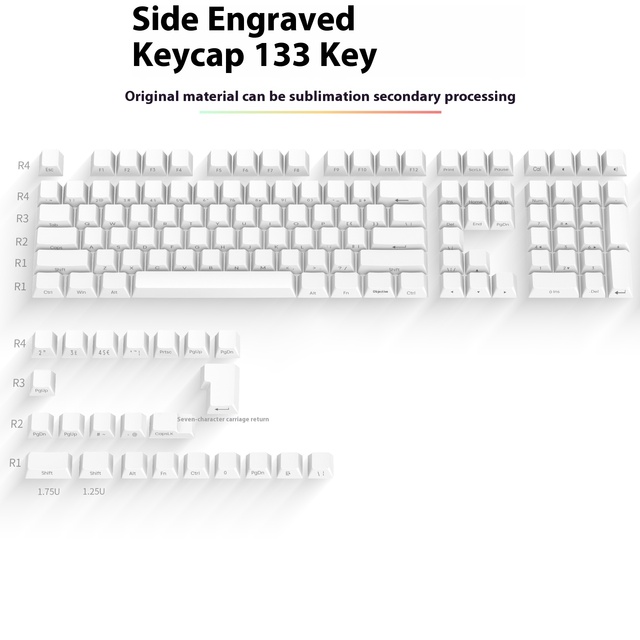 Custom PBT Blank Two-Color Injection Molding Keycap for DIY Thermal Sublimation Engraving for ANSI ISO Mechanical Keyboard