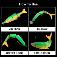 Leurre de pêche souple Spinpoler 3,7g 7,4g 16g 3D Swim Jack Bait 3 sections Plastiques artificiels imprimés Swimbait Tackle d'eau salée