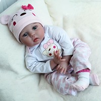 Poupée Reborn en vinyle entièrement en silicone de 55 cm, bébé réaliste de style brésilien, 0-3 ans