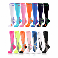 Chaussettes de compression personnalisées avec logo pour femmes et hommes, hauteur genou, à compression graduée, pour le sport, la course, les voyages, les infirmières, fabricant OEM en gros