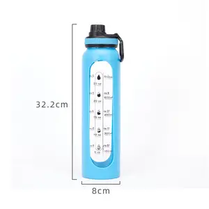 High Quality Glass Tumbler Travel High-Borosilicate Glass Military Water Bottle With Sealing Cover