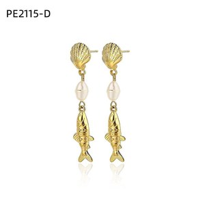 ต่างหูแฟชั่นประดับมุก NATURAL Jewelry PE2115 สำหรับผู้หญิงคุณภาพสูง - Product Image 1