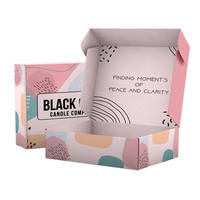 Boîtes d'expédition personnalisées en carton ondulé double pliage noir et rose pour petites entreprises