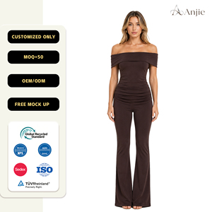 Anjie – Combinaison évasée à épaules dénudées pour femme, personnalisable OEM/ODM, marque privée, vente en gros, fabricant, soirée - Product Image 1