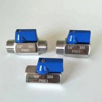 Vanne à boisseau sphérique miniature en acier inoxydable 304 316, filetage mâle-femelle 1/8 po, pour la sécurité alimentaire