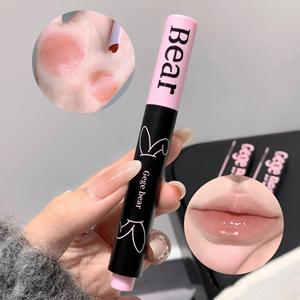 ลิปสติกเนื้อแข็งให้ความชุ่มชื้นแบบแท่งกลมลิปกลอสรูปกระต่ายและหมีน่ารักแฟชั่นใหม่ล่าสุด - Product Image 5