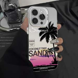 Funda de Silicona TPU Personalizada con Diseño de Atardecer y Palmeras para iPhone 17 16 15 14 13 12 11 Pro Max - Product Image 4