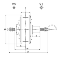 Moteur de moyeu arrière pour vélo électrique 48V 500W, roue libre à 36 trous de rayons, moteur intégré