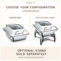 Chauffe-Plat Buffet Professionnel en Acier Inoxydable avec Couvercle en Verre Demi-Taille et Charnière Mécanique pour Induction